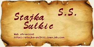 Stajka Šulkić vizit kartica